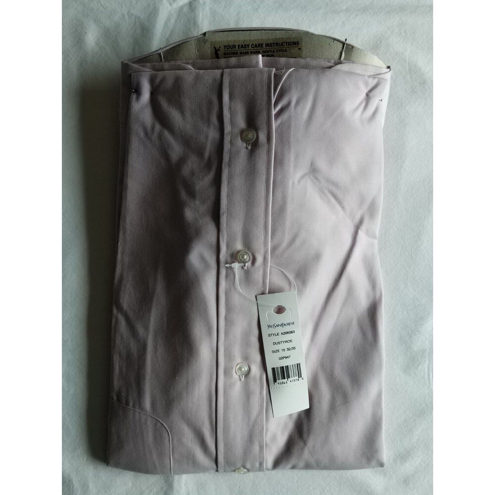 VTG Yves Saint Laurent YSL Mens Shirts New Old Stock Dusty Rose 15x32/33 - Picture 13 of 16
